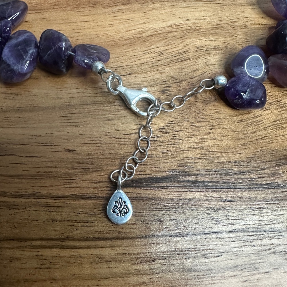 EUC Barse Purple Beaded 925 Sterling Silver Necklace - Picture 8 of 15